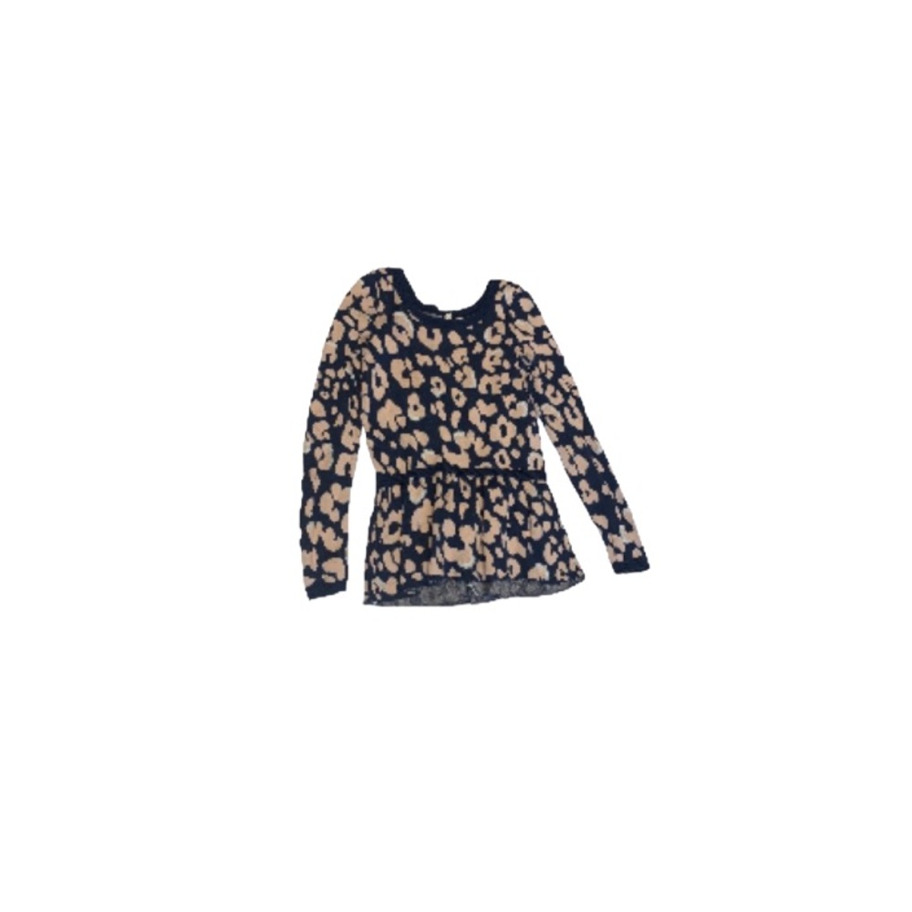 Anthropologie Moth Leopard Print Peplum Sweater - Women’s Size XS